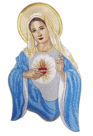 Religioso Applicazione Ricamata "Cuore di Maria"